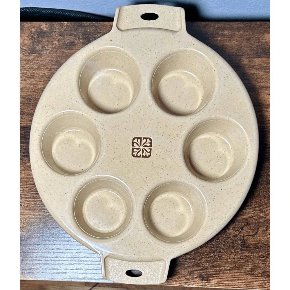 Vintage LittonWare Microwave Oven Cookware 6 Cupcake Muffin Pan 39284 1970's